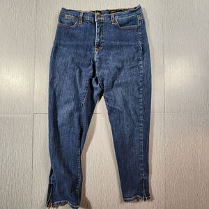 NYDJ Not Your Daughters Jeans Women Sz 10P Blue Denim Tummy Tuck Ankle Zip